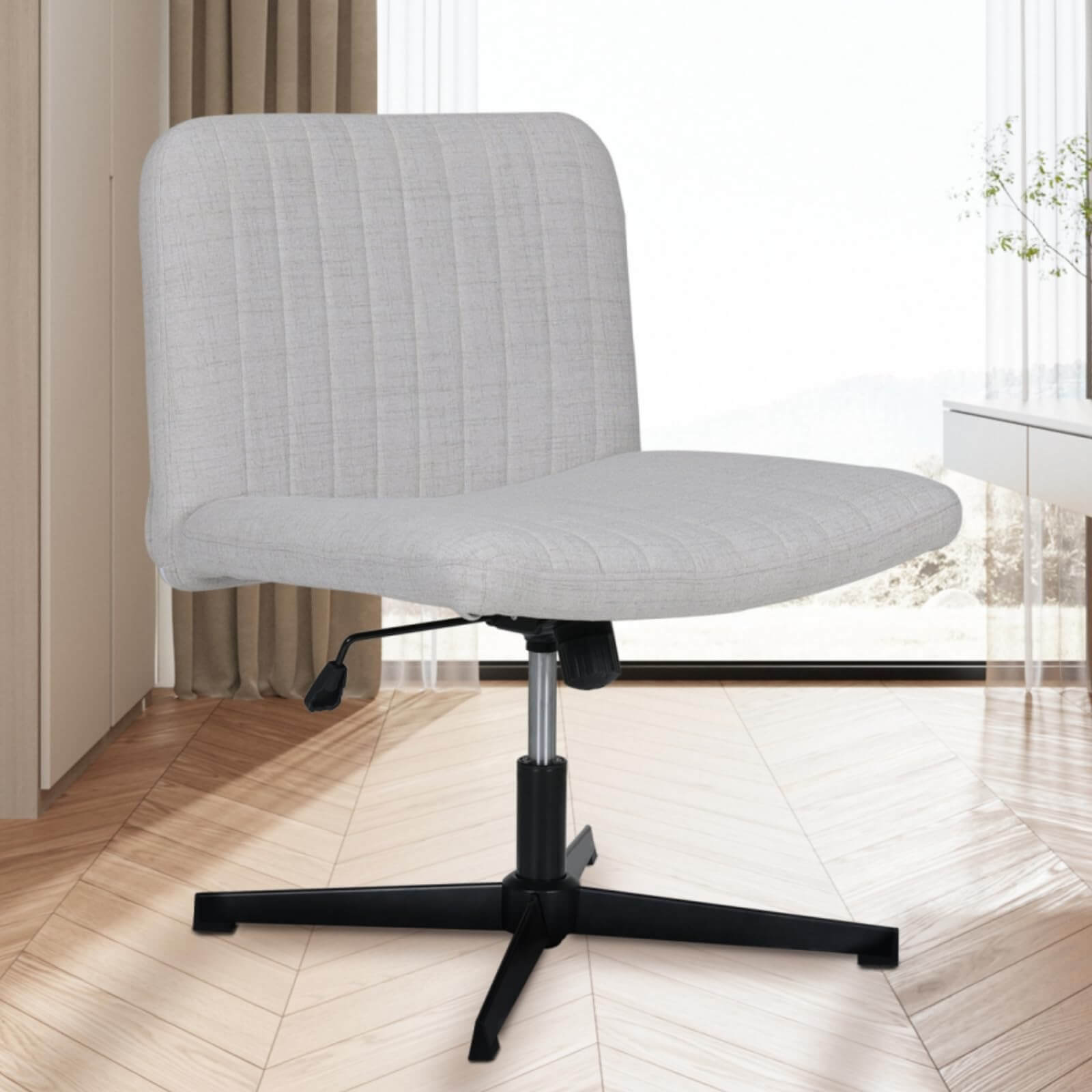 Armless Desk Chair No Wheels with Extra Wide OC201