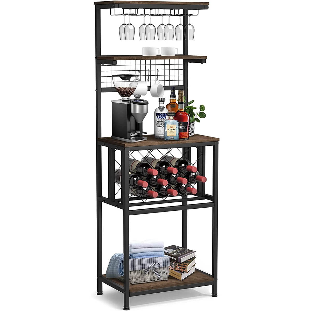 Elegant Wine Rack with Shelf for Storing and Displaying Bottles