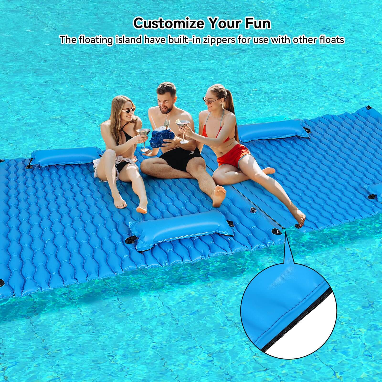 Lake Floats for Adults newest with Pool Hammock, 114'' x 72'' Giant Inflatable Floating