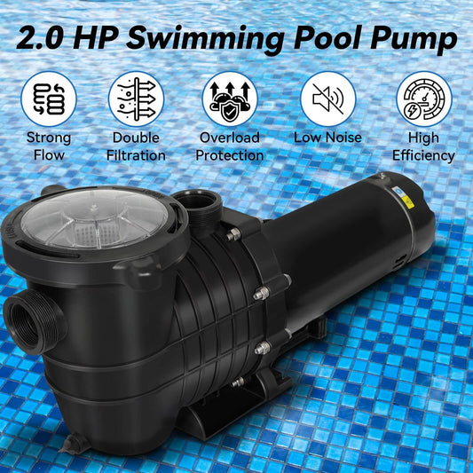 2.0 HP 6552 GPH Swimming Pool Pump InGround and Above Ground TP008