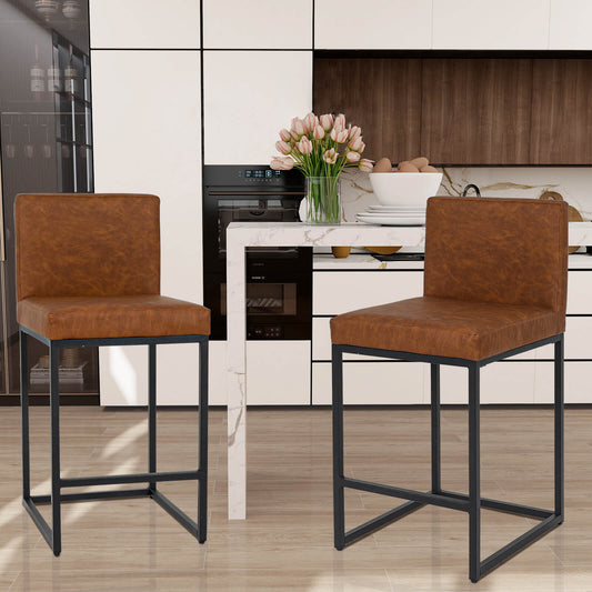 Modern Bar Stools with Back (Set of 2) OW011