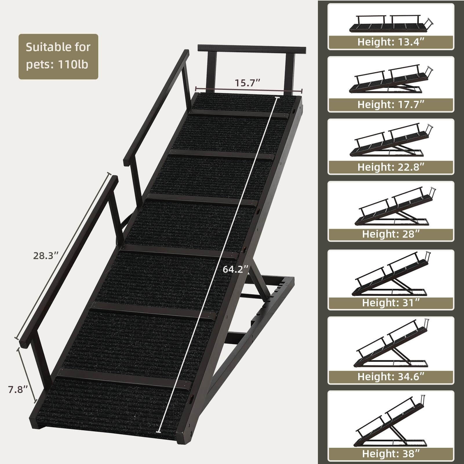 Pet ramp with side rails best sale